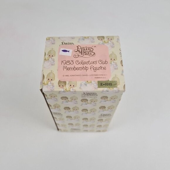 Precious Moments E-0103 "1983 Collectors Club Member" Porcelain Figurine Vntg - Picture 6 of 6